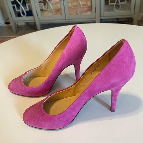 J. Crew Pink Suede Stiletto Heels - Picture 4 of 9